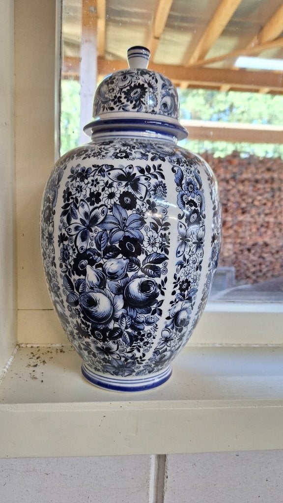 Delftsblauwe pot met deksel - Delfia, 36 cm hoog, Antiek en Kunst, Ophalen