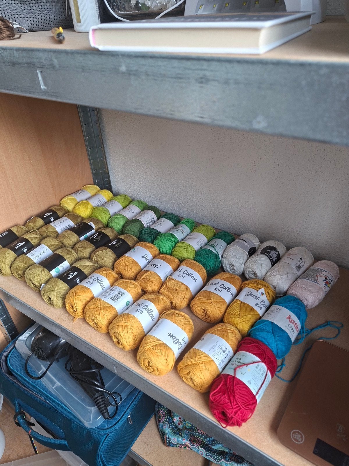 Grote partij Just Cotton 8/4 en Katia Capri garen, Hobby en Vrije tijd, Ophalen of Verzenden, Nieuw, Breien of Haken, Wol of Garen