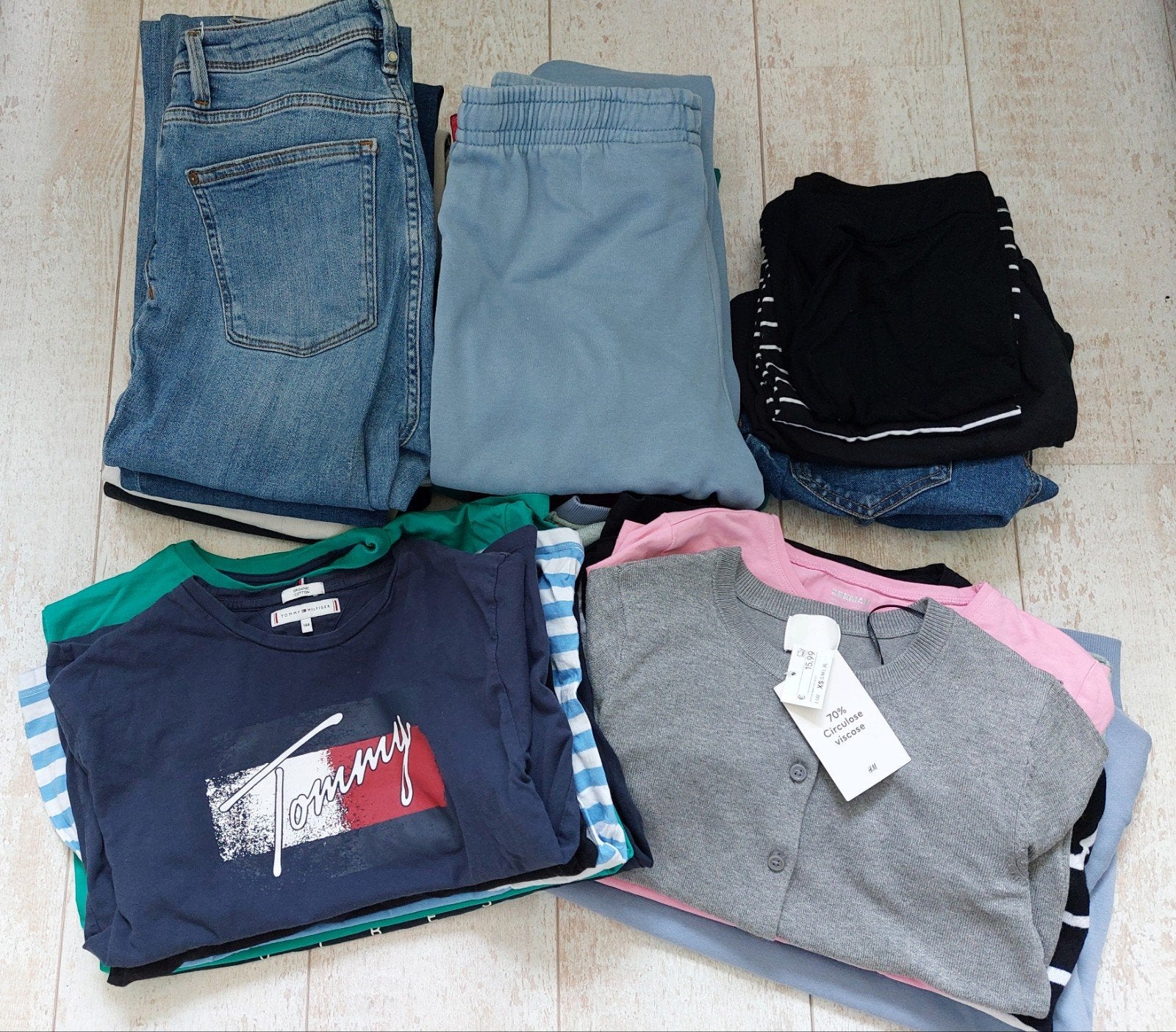 Kledingpakket meiden XS,22 stuks Tommy Hilfiger, H&M, 7 Sist, Ophalen of Verzenden, Gedragen, Maat 34 (XS) of kleiner