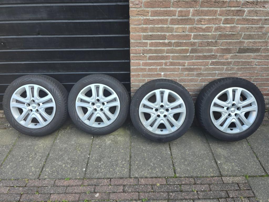 16" 5 steeks velgen met banden 205/55 R16, Ophalen, Gebruikt, 16 inch, Banden en Velgen