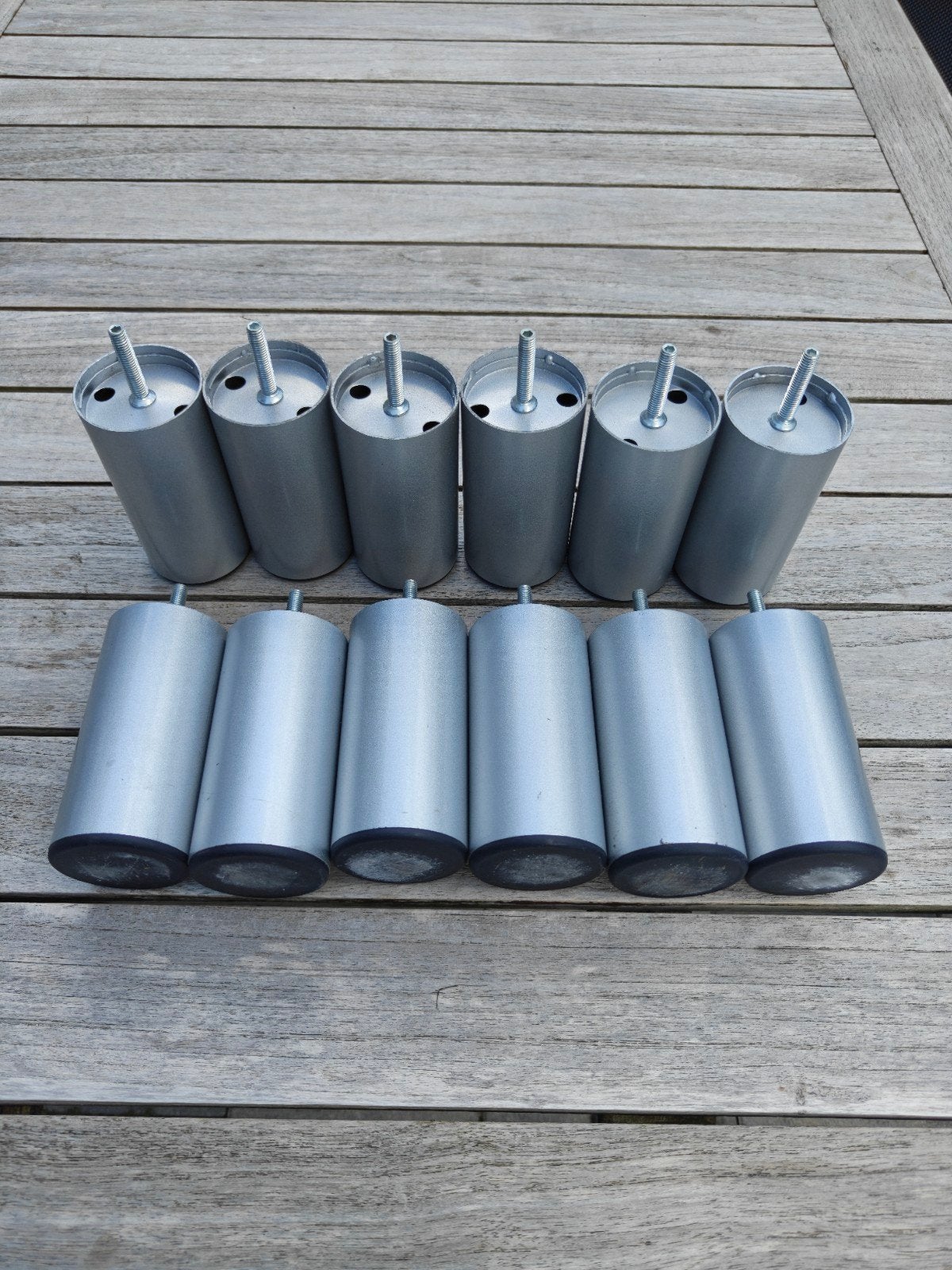 12 aluminium poten 12x6cm M8, Ophalen of Verzenden, Zo goed als nieuw