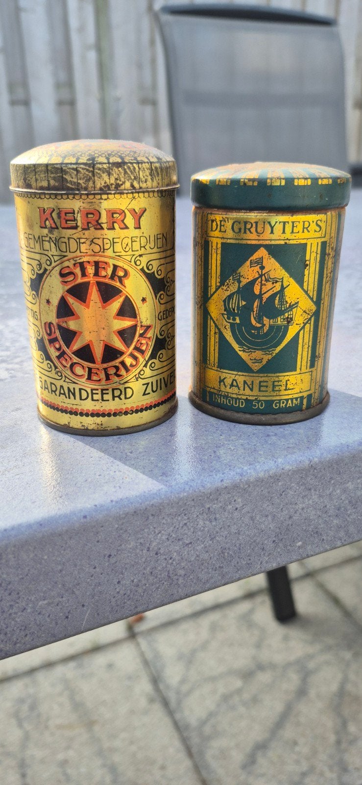2 Oude Blikjes: Kerry Ster Specerijen & De Gruyter's Kaneel, Verzamelen, Ophalen of Verzenden, Gebruikt, Overige, Overige merken