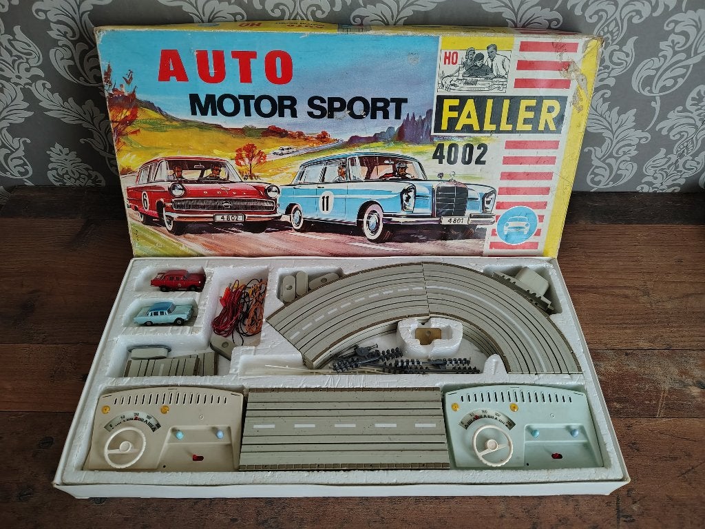 Racebaan 4002/ Opel Kapitan/ Mercedes 220 / Faller AMS, Verzenden, Gebruikt, Elektrisch, Carrera