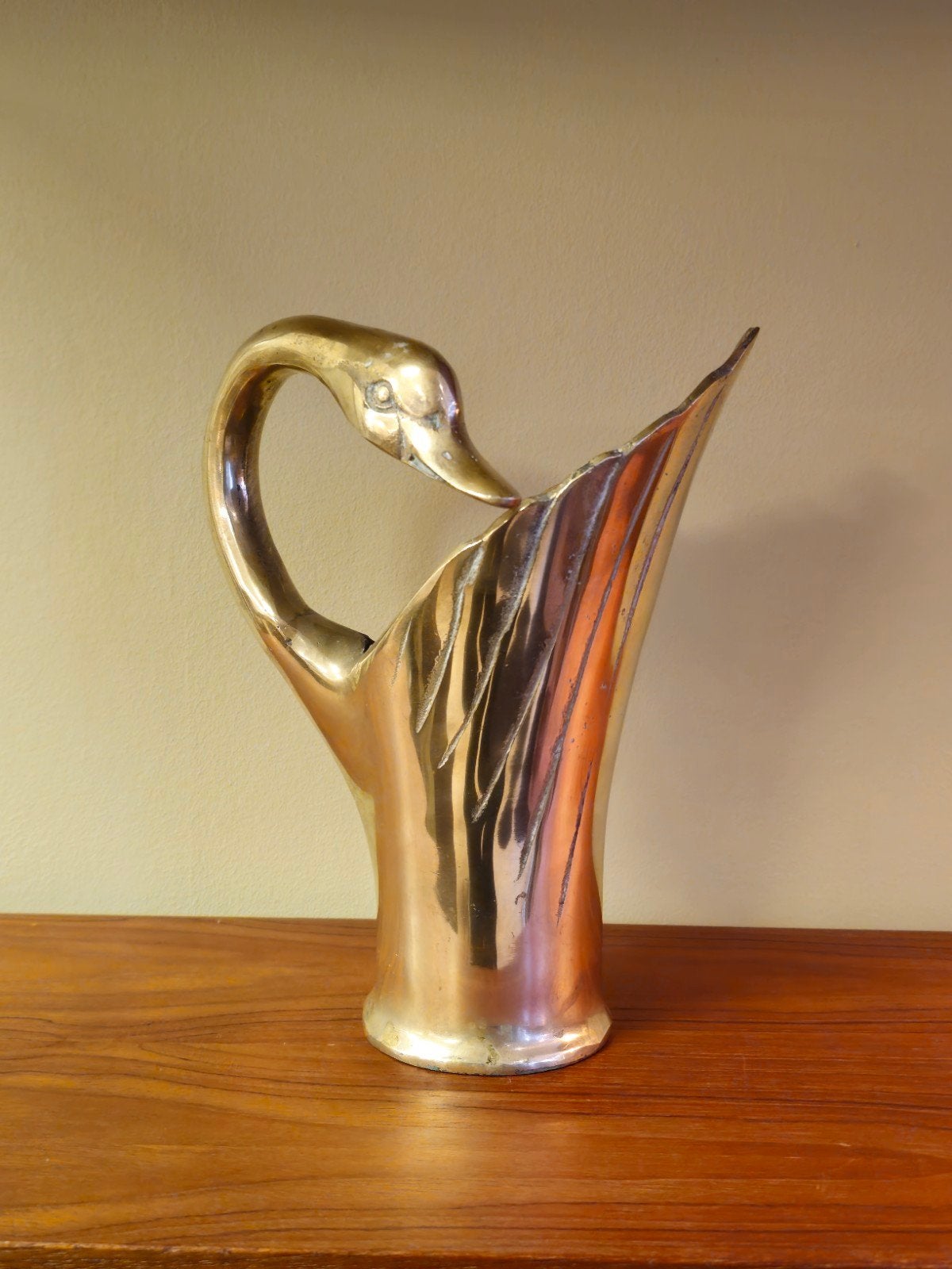 Vintage Messing Zwaan Kan/Vaas - Elegant en Decoratief, Ophalen of Verzenden