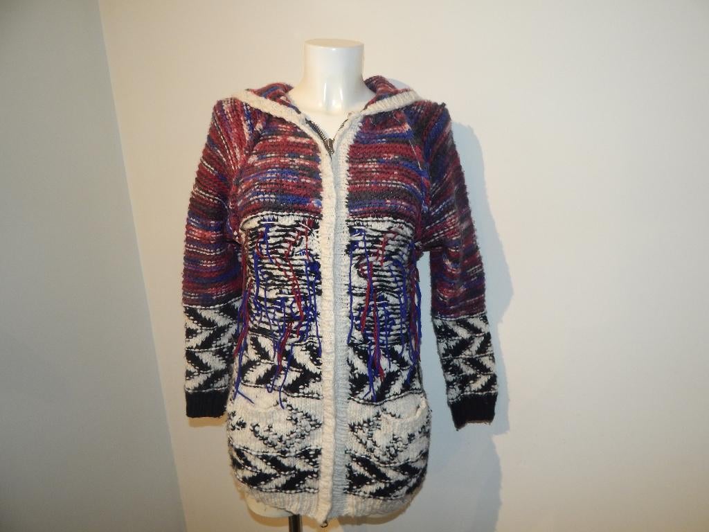 Isabel Marant x h&m gebreid vest apart motief capuchon S, Kleding | Dames, Truien en Vesten, Gedragen, Maat 36 (S), Overige kleuren