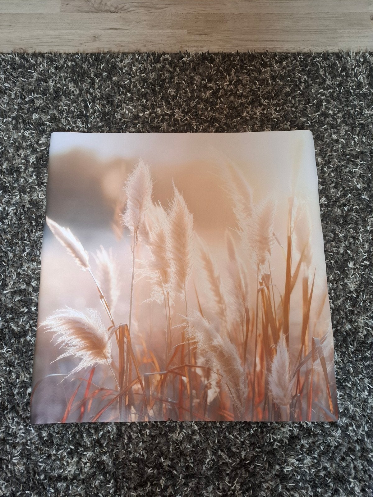 Mooie poster van zeil met riet motief 80x80 cm, Tuin en Terras, Ophalen, Nieuw