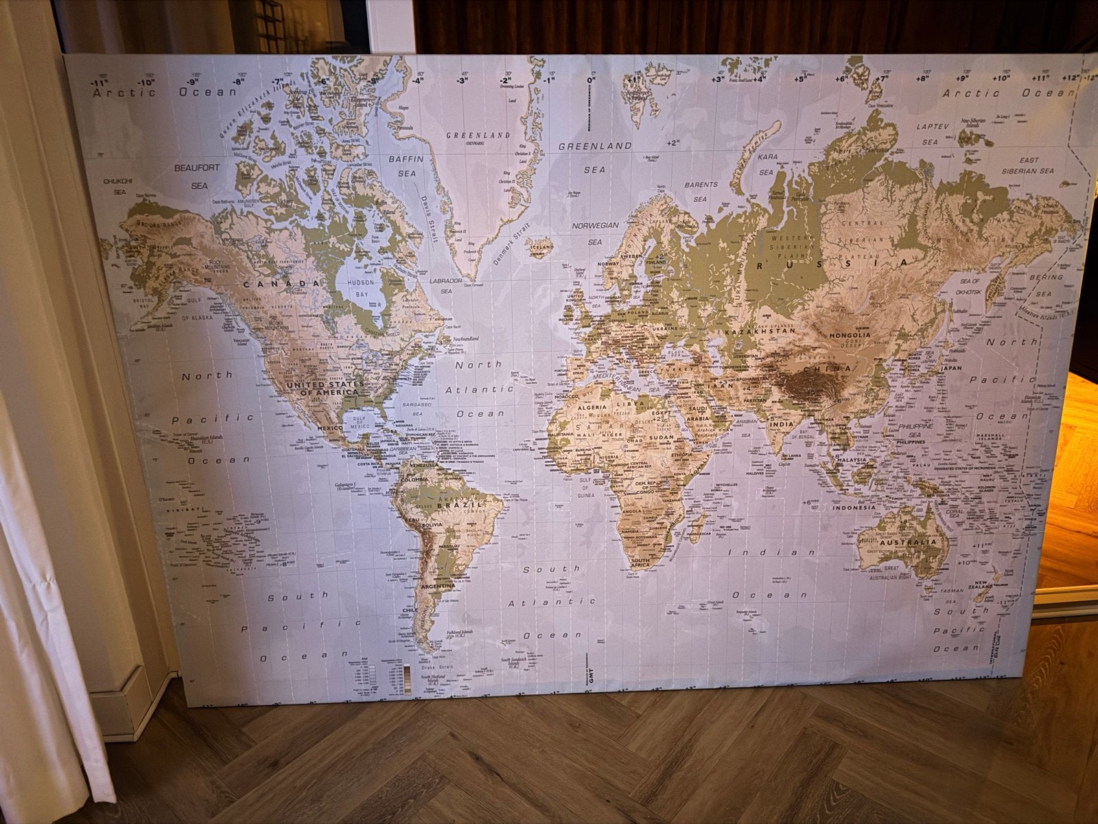 IKEA Wereldkaart 200x140 cm - Decoratieve Wandkaart, Ophalen, Gebruikt, Meerkleurig, Modern