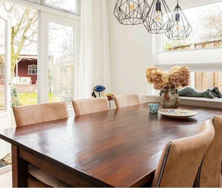 Grote eettafel hout, Ophalen, Gebruikt, 200 cm of meer, 50 tot 100 cm