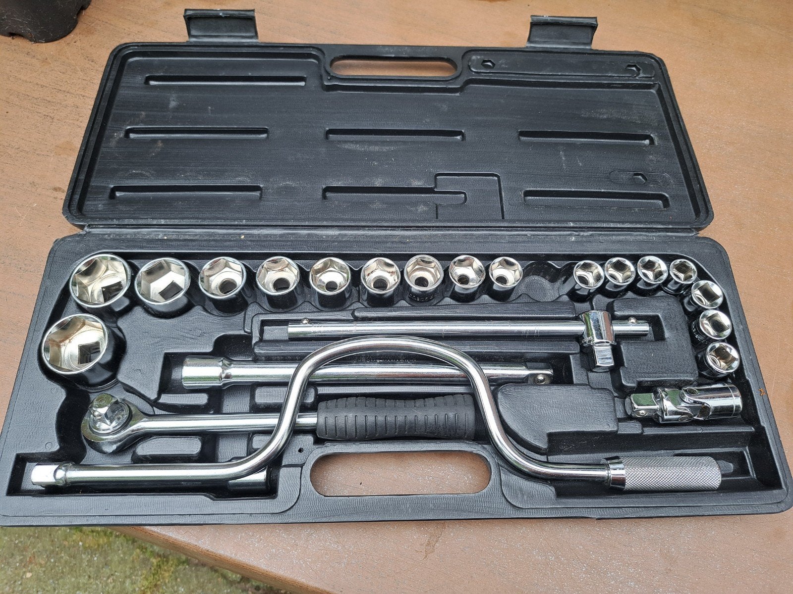 Chroom vanadium dopsleutel set als nieuw in doos, Auto diversen, Autogereedschap, Ophalen, Zo goed als nieuw