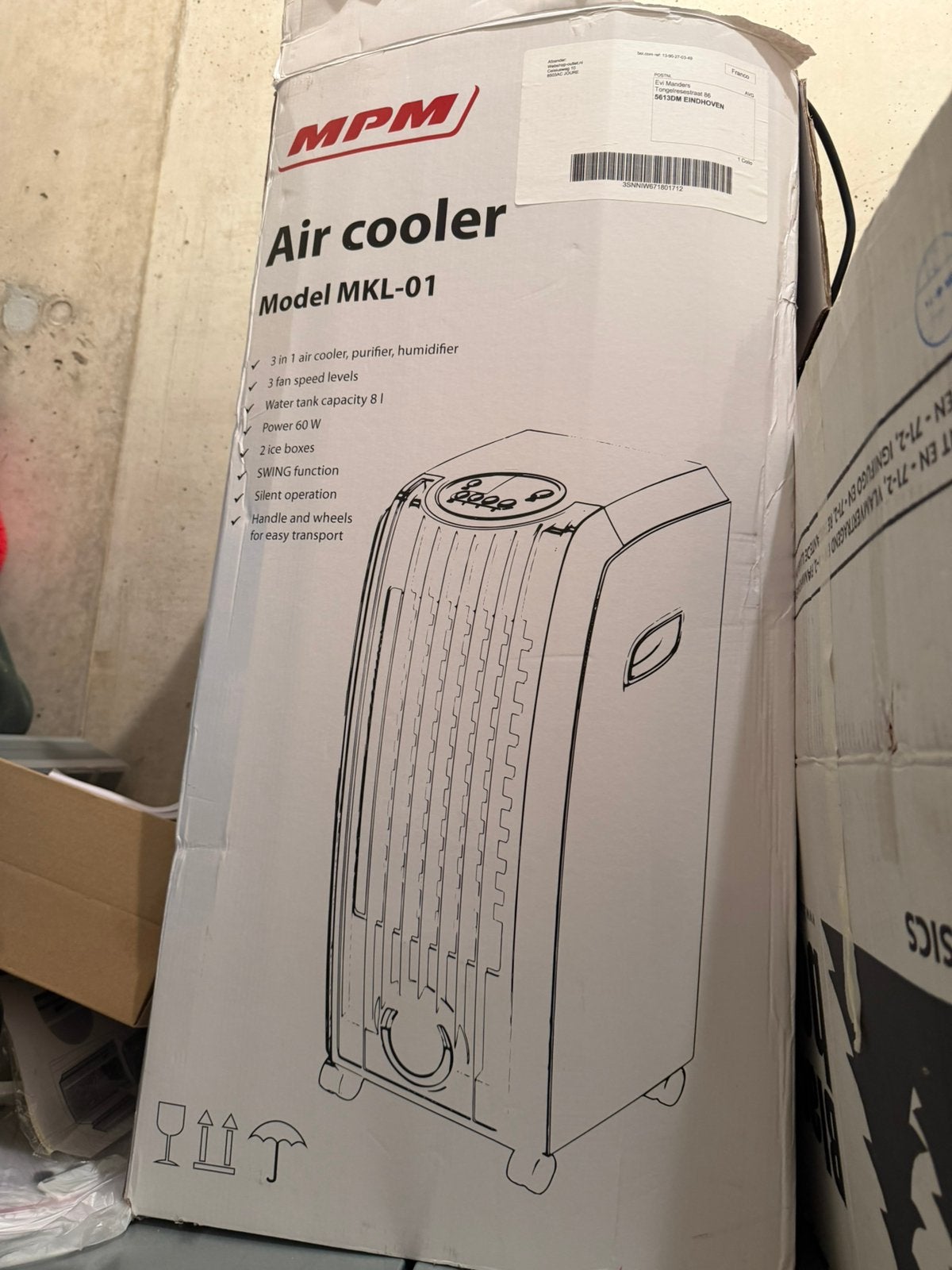 Air cooler, Ophalen, Minder dan 60 m³, 3 snelheden of meer, Zo goed als nieuw