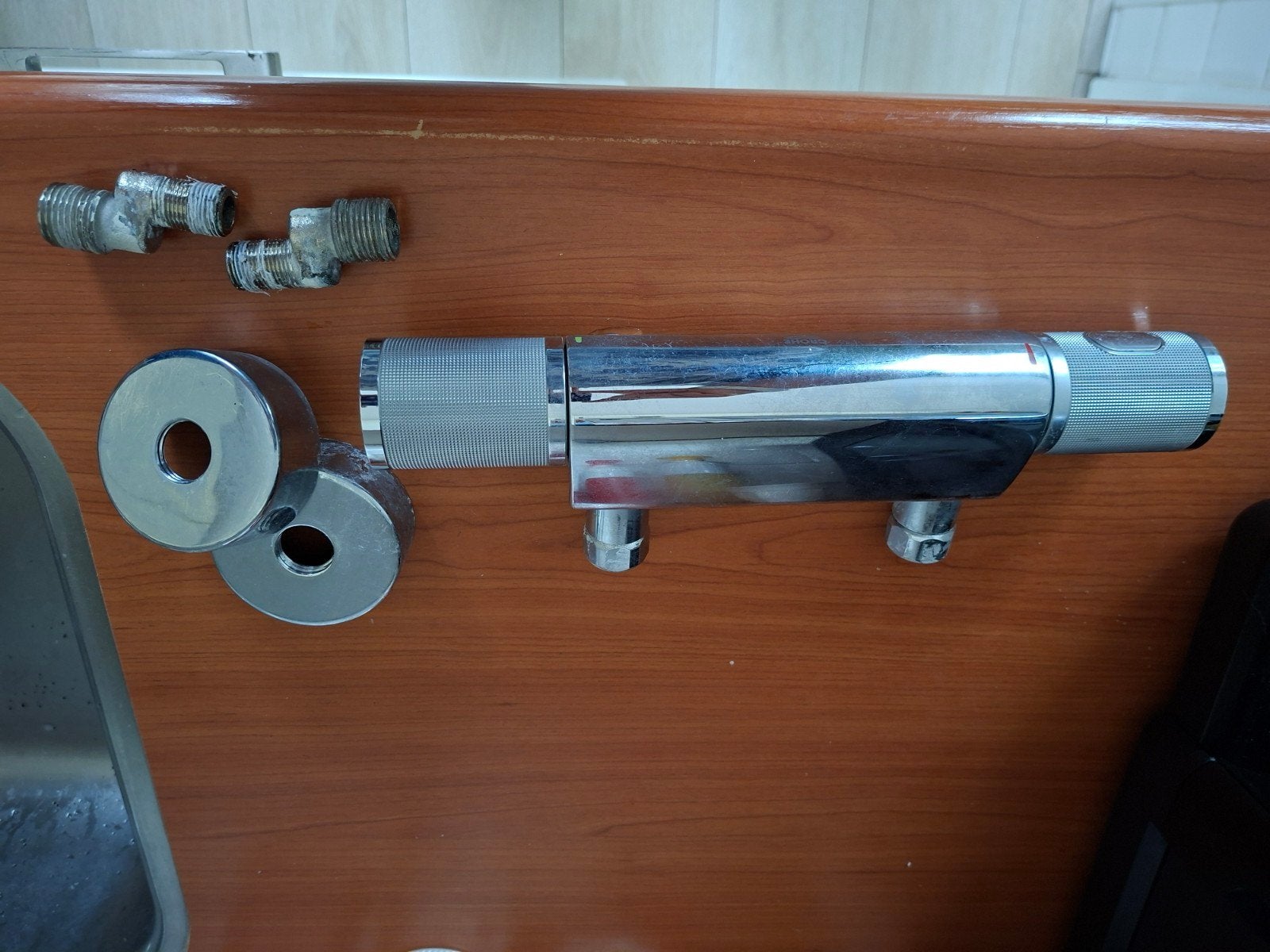 Grohe thermostatisch douchekraan, met bijna 4 jaar garantie, Ophalen of Verzenden, Gebruikt, Chroom, Kraan