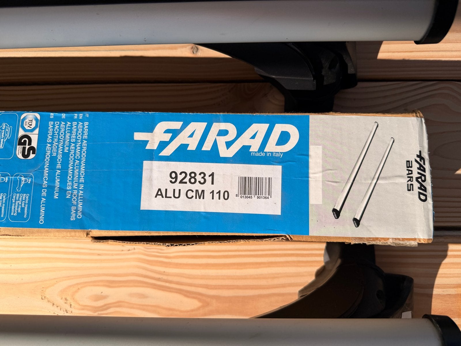 Farad Dakdragers ALU CM 110 - inclusief doos en toebehoren, Auto diversen, Dakdragers, Ophalen of Verzenden, Zo goed als nieuw