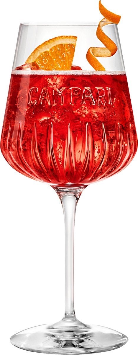Campari Spritz LUXE Glas - 6x NIEUW IN DOOS, Met patroon/structuur, Transparant, Nieuw, Ophalen of Verzenden
