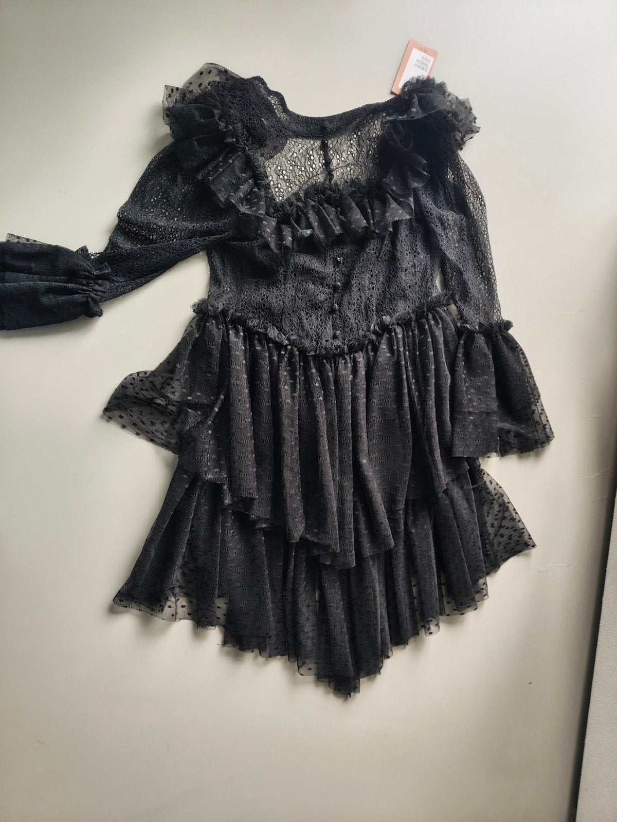 Nieuwe Zwarte Kanten Jurk Maat 42, Kleding | Dames, Ophalen of Verzenden, Nieuw, Maat 42/44 (L), Zwart