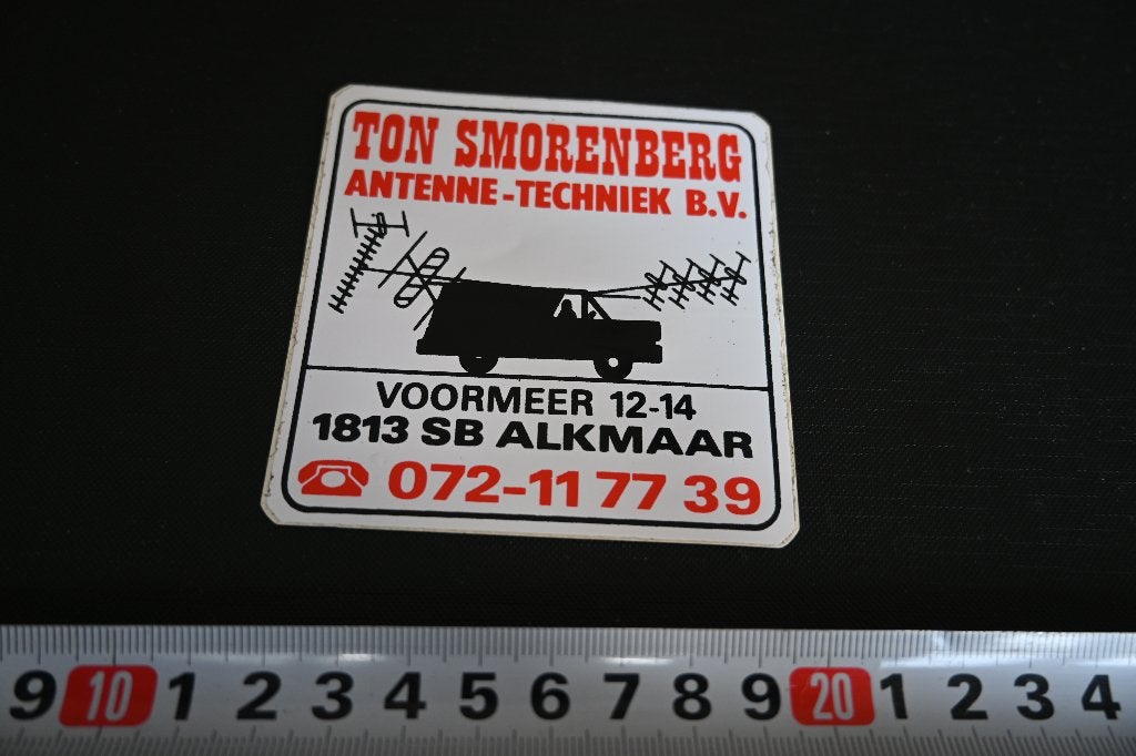 sticker Alkmaar TON SMORENBERG Antenne Techniek Voormeer, Ophalen, Zo goed als nieuw