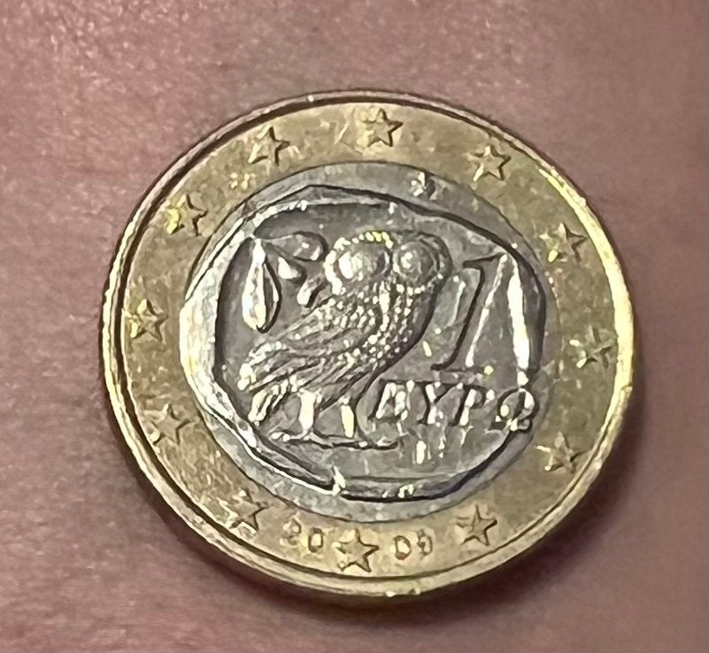 Griekse 1 Euro munt 2005 met uil van Athene, Ophalen of Verzenden, Griekenland, 1 euro, Losse munt