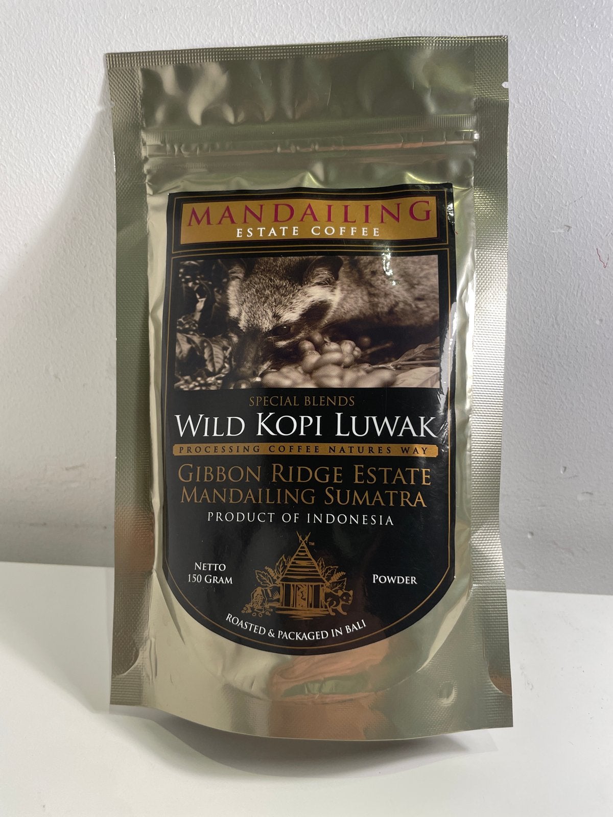 Mandailing Wild Kopi Luwak Koffie - 150g Sumatra, Overige typen, Nieuw, Ophalen of Verzenden, Zwart