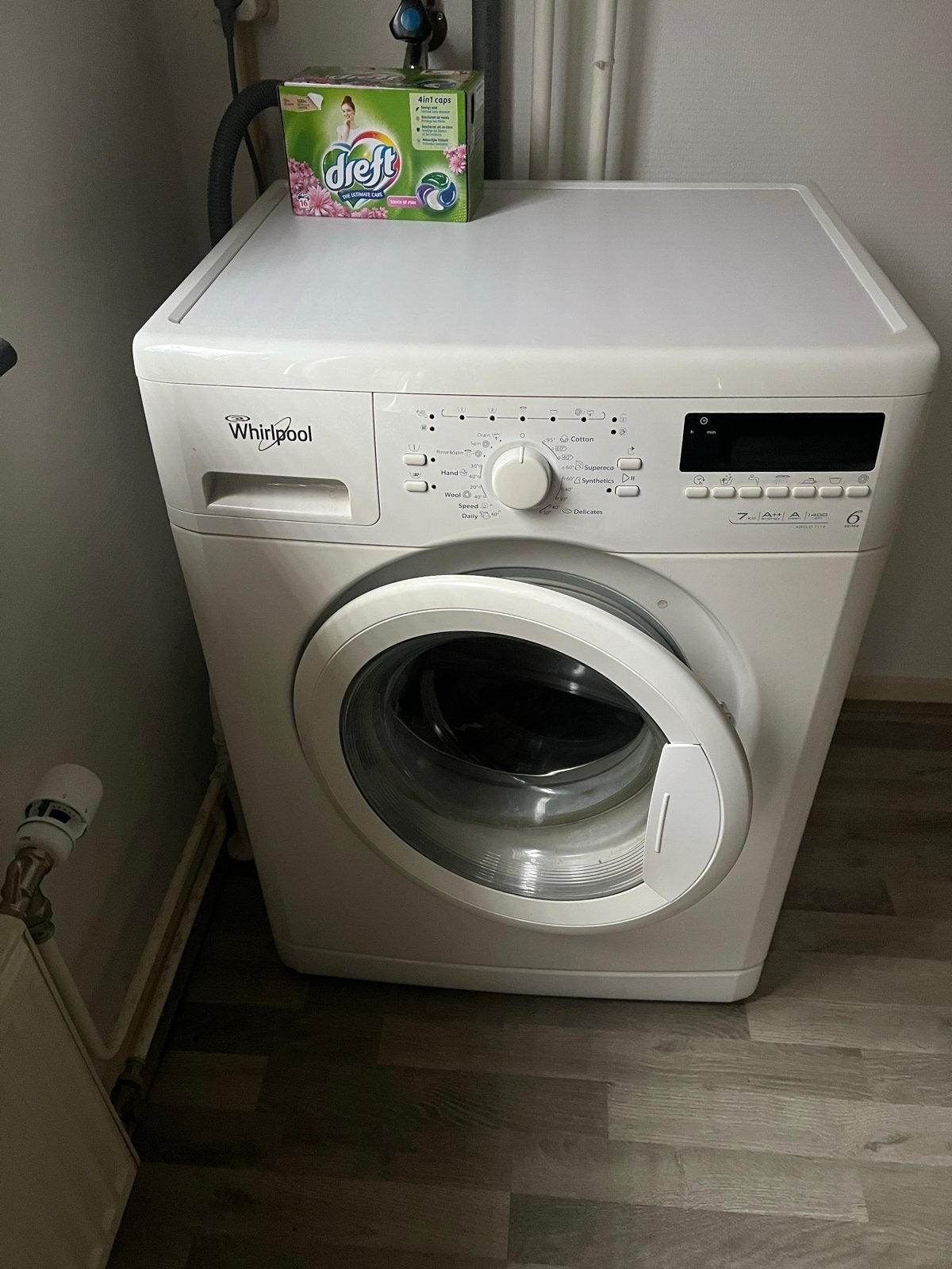 Whirlpool wasmachine - 7 kg, voorlader, goede staat, 6 tot 8 kg, Ophalen of Verzenden, Voorlader, 85 tot 90 cm