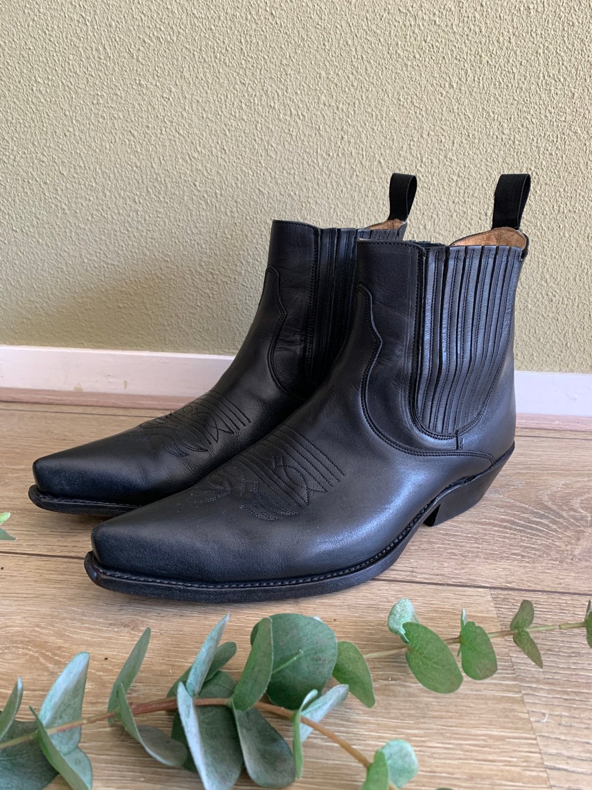 Sancho enkellaarsjes 41 western boots, -, Zwart, -, Lage of Enkellaarzen