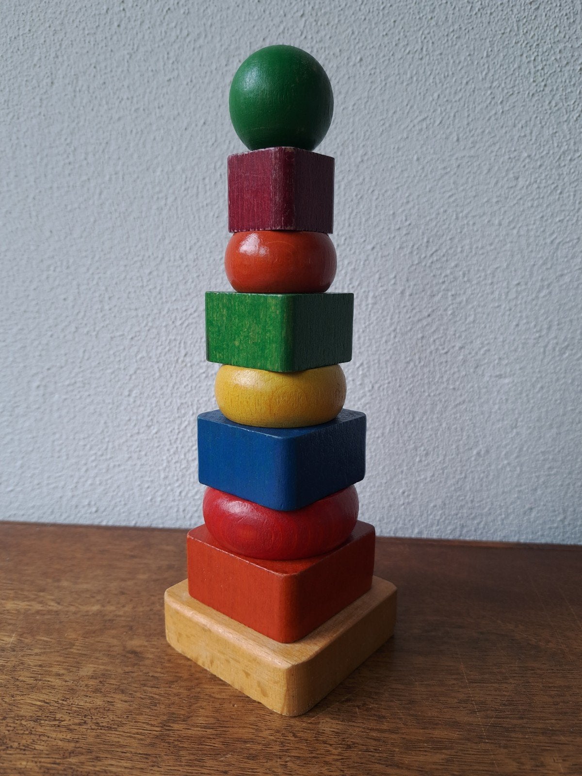 Vintage houten Stapeltoren, Ophalen of Verzenden, Zo goed als nieuw