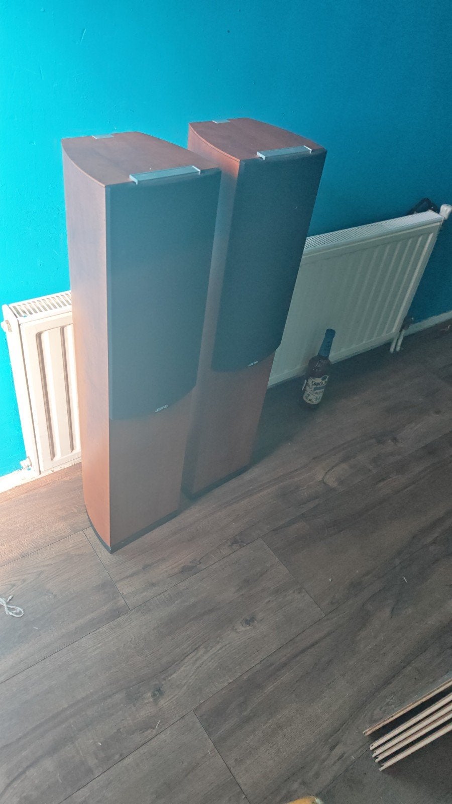 Jamo E660 zuil speakers 3way, Ophalen, 120 watt of meer, Front, Rear of Stereo speakers, Jamo