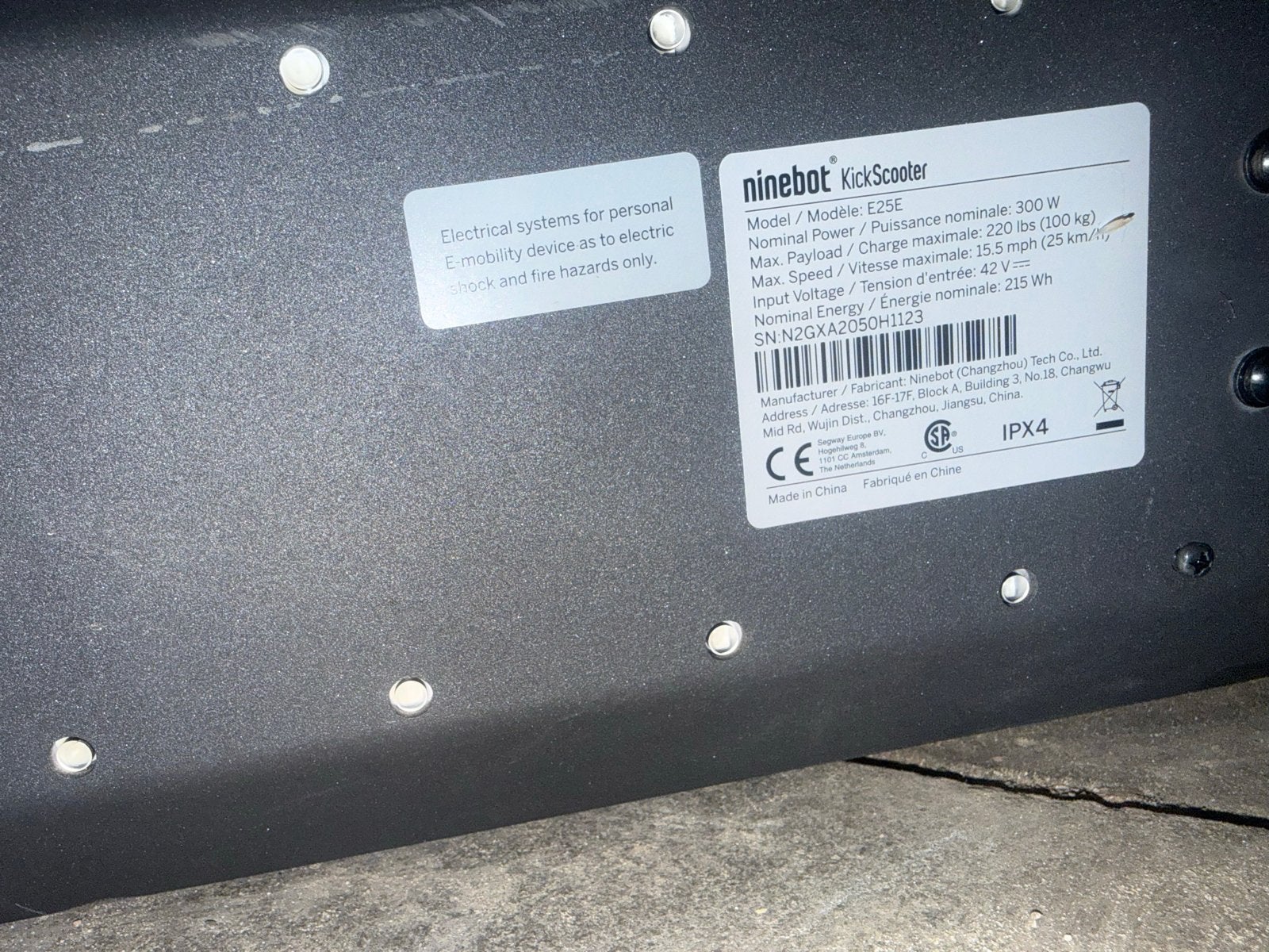 Ninebot KickScooter E25E - Elektrische step, Fietsen en Brommers, Steps, Ophalen, Gebruikt, Elektrische step (E-scooter)