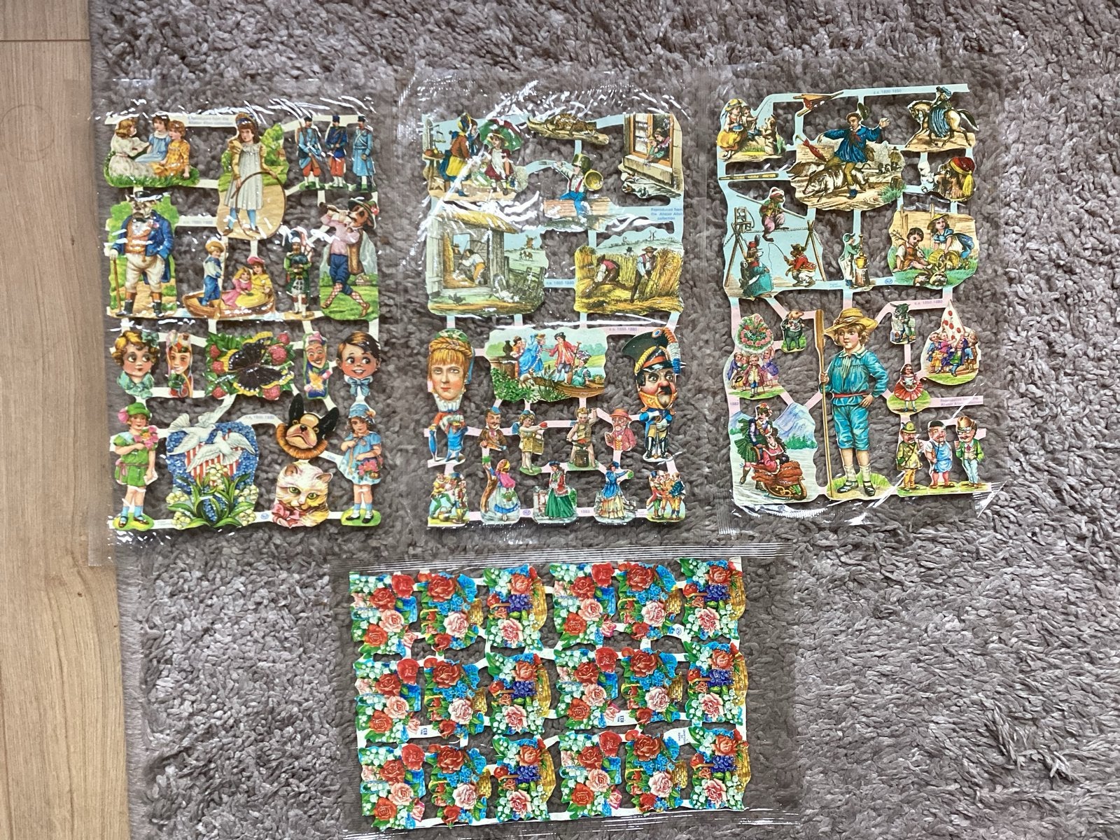 Vintage poezie plaatjes  (NIEUW 4 stuks) voor € 7, Ophalen of Verzenden, Nieuw, Overige typen