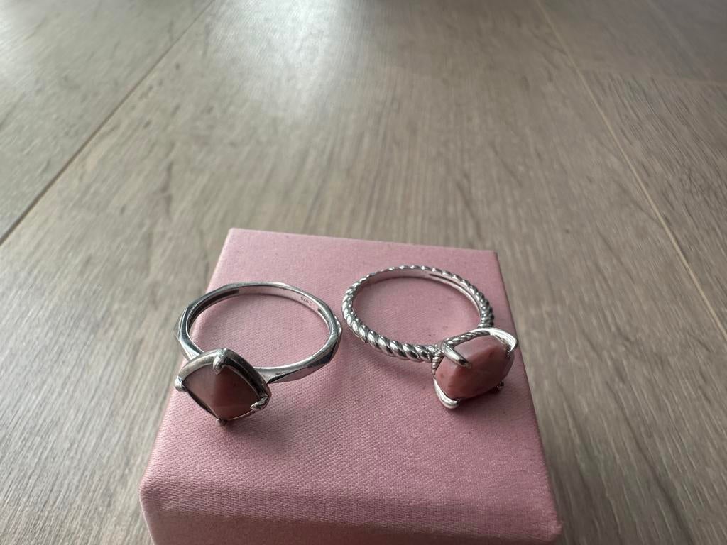 Sparkling Jewels set sterling zilveren ringen met edelsteen, Sieraden, Tassen en Uiterlijk, Verzenden, Met edelsteen, Dame, Zilver
