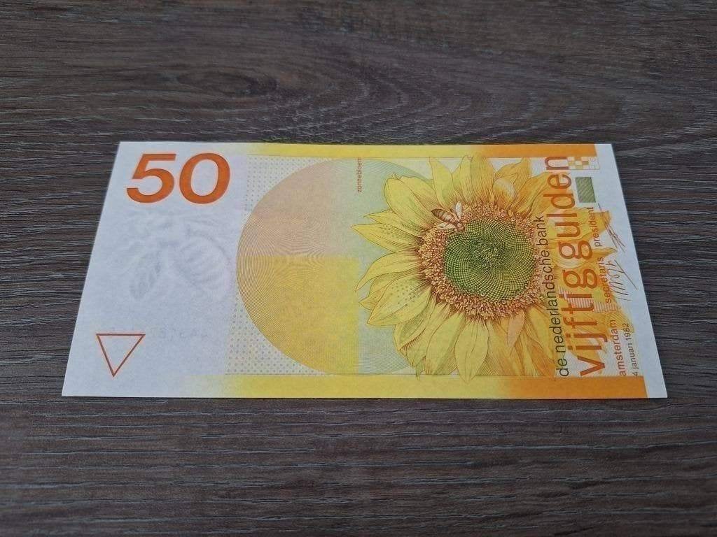 UNC biljet 50 gulden Zonnebloem, 1982, Ophalen of Verzenden, 50 gulden