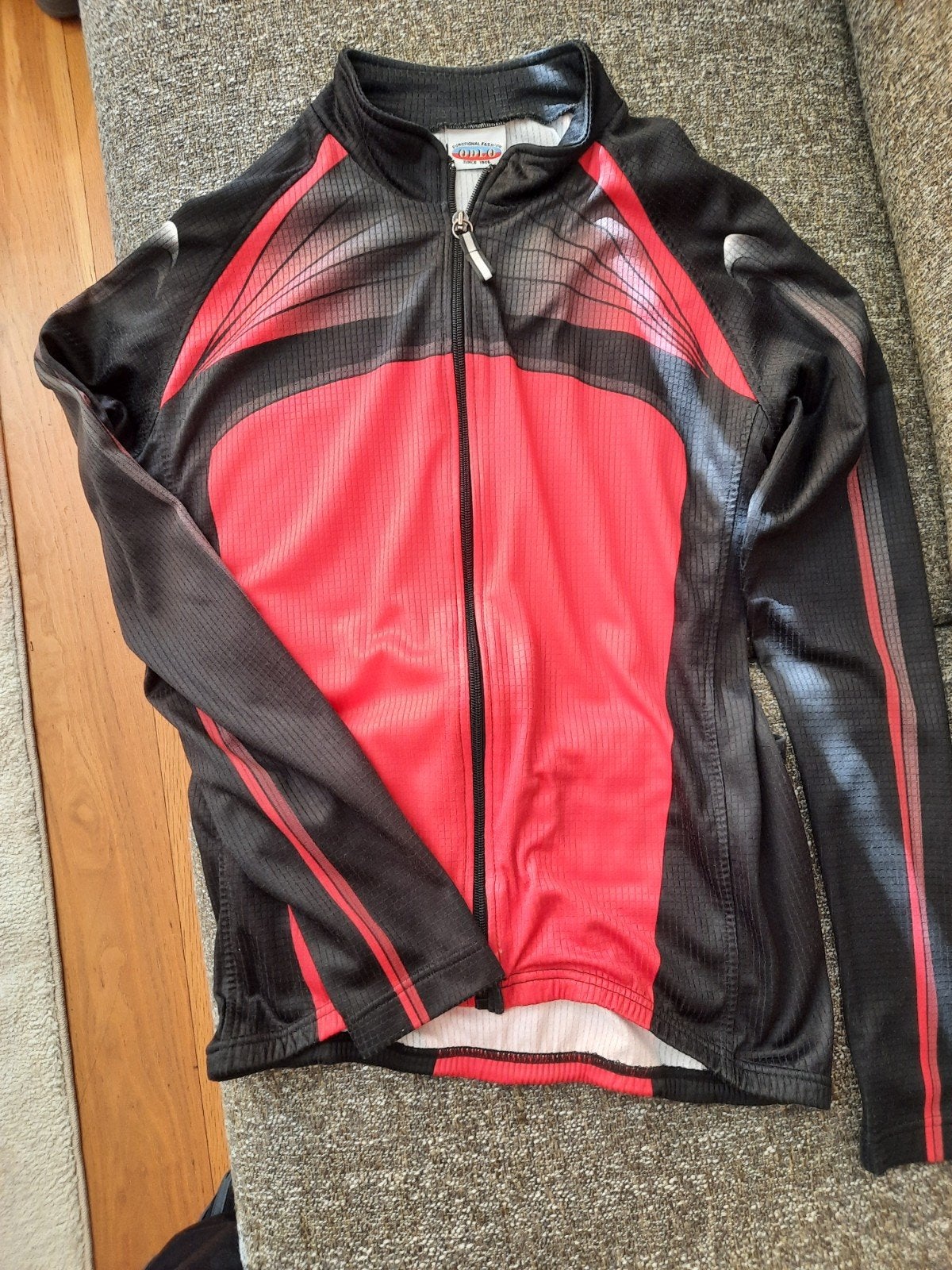 ODLO Thomas Frischknecht fietsjack - Zwart/Rood, Fietsen en Brommers, Gebruikt, Ophalen of Verzenden, ODLO, Bovenkleding