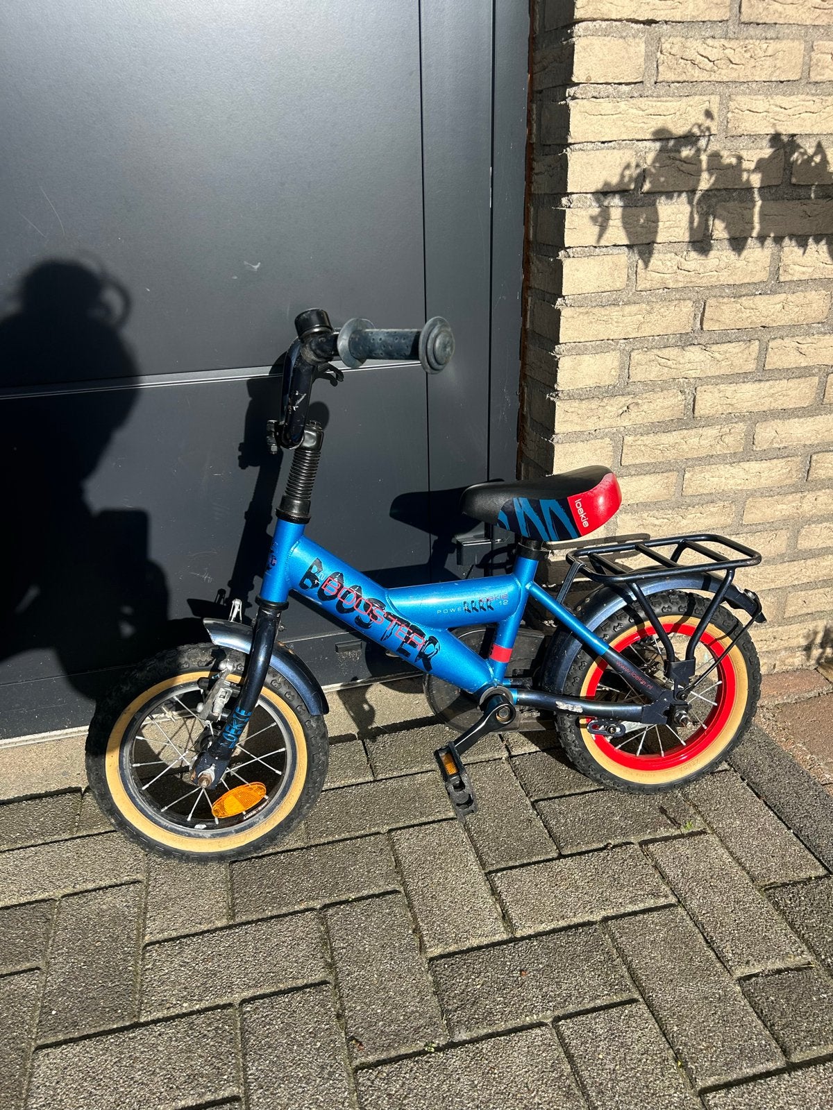 oekie Booster 12 inch kinderfiets met zijwieltjes, Fietsen en Brommers, Ophalen of Verzenden, Gebruikt, Velgrem, Minder dan 16 inch