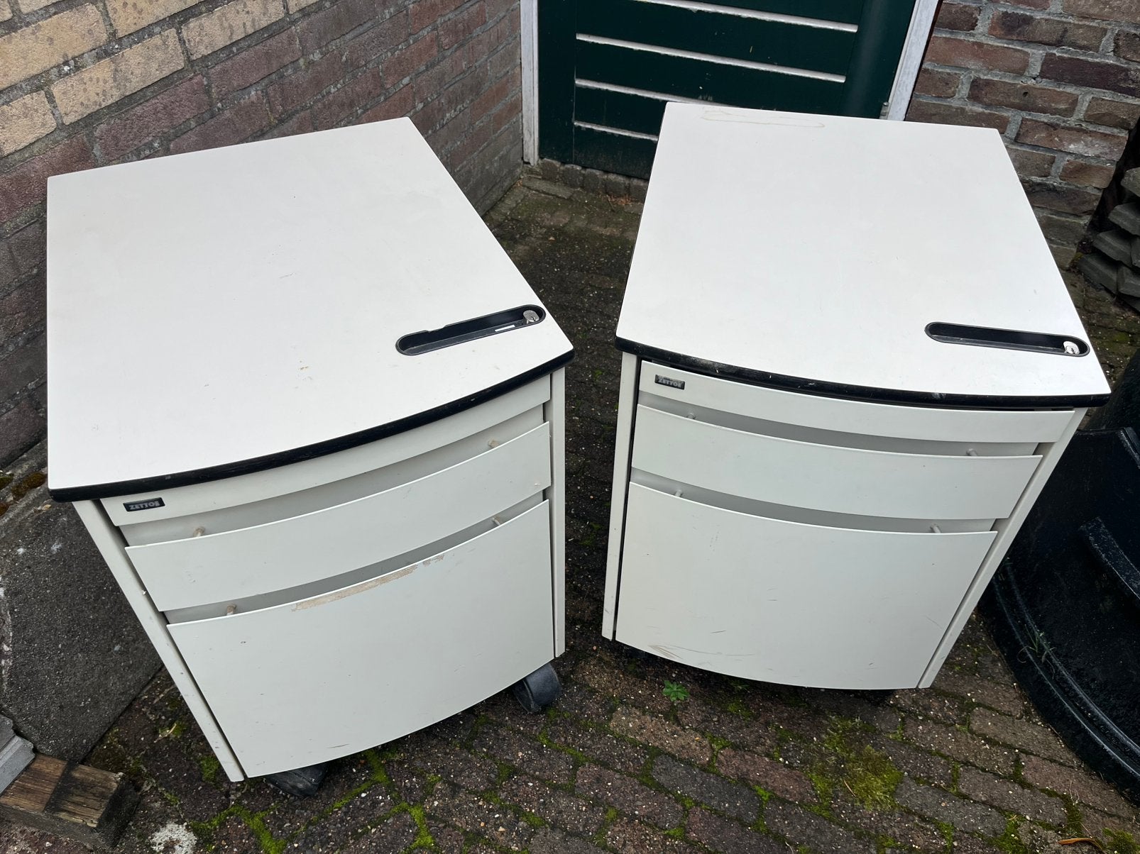 Zettoe Rolblokken - Set van 2 met 3 afsluitbare lades., Ophalen, Overige typen, Gebruikt, Metaal