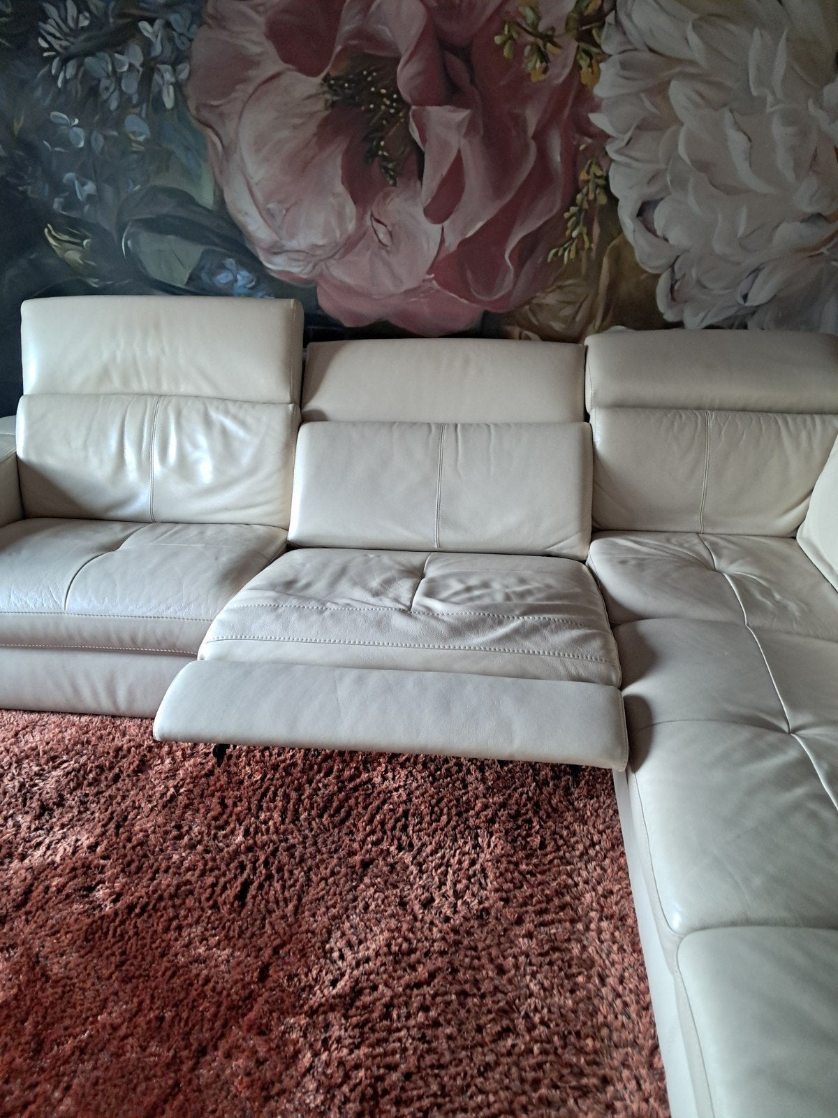 Foto 3 van Leren hoekbank met 2 elektrische relaxfuncties