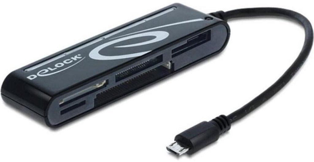 Delock Micro-USB OTG card reader voor telefoon of tablet, Ophalen of Verzenden, Gebruikt, Delock