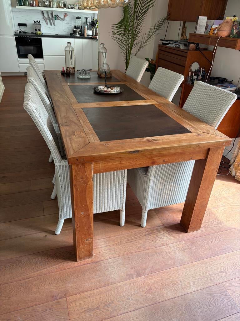 Gratis 6x Lloyd Loom stoelen - gebruikt, Huis en Inrichting, Complete eetkamers, Gebruikt, 4 tot 6 stoelen, Ophalen of Verzenden