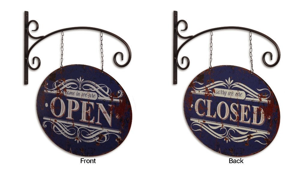 Open Closed metalen uithangbord wanddeco reclamebord, Info@deconoord.nl, Deco Noord, Nieuw, Ophalen of Verzenden