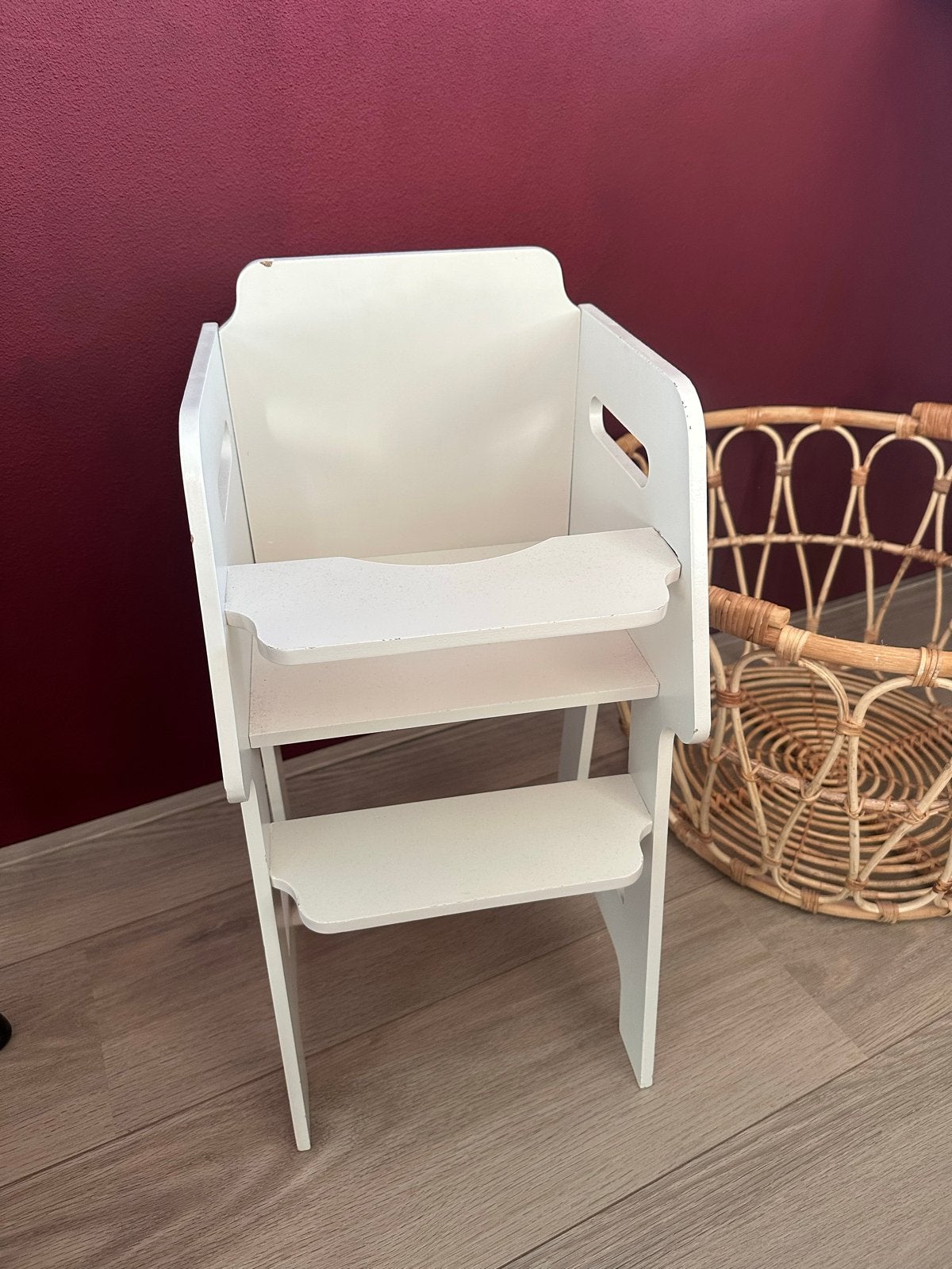 Petit Amelie poppenstoel - Wit houten kinderstoel, Ophalen, Zo goed als nieuw, Overige typen