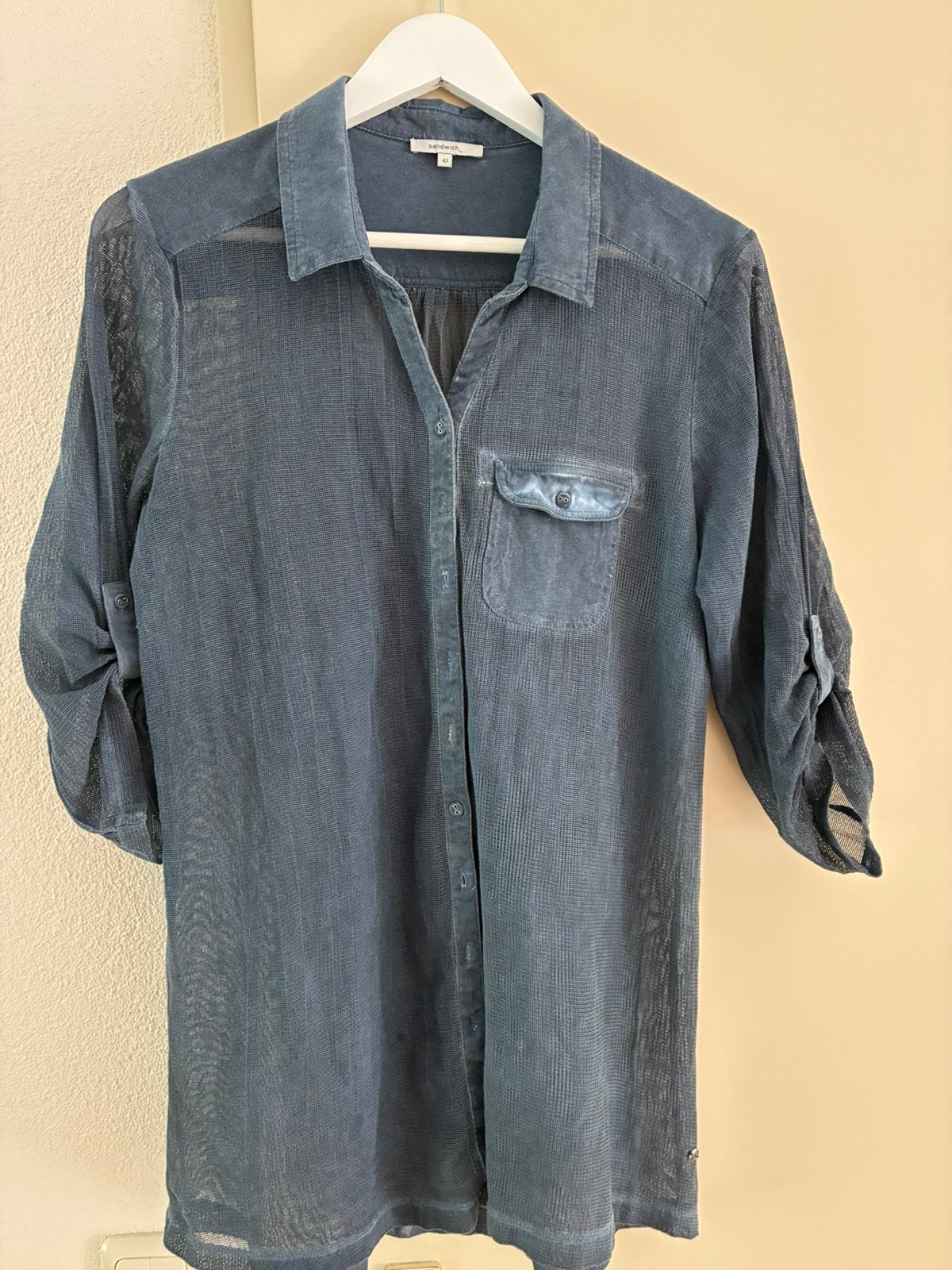 Sandwich blouse  mt 42, Ophalen, Gedragen, Maat 42/44 (L), Blauw