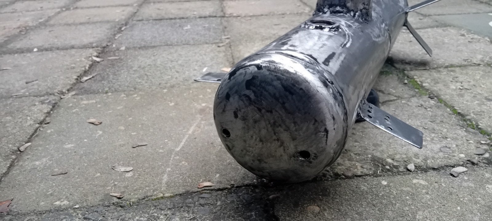 Unieke metalen duikboot sculptuur - 60cm handgemaakt, Ophalen, Metaal