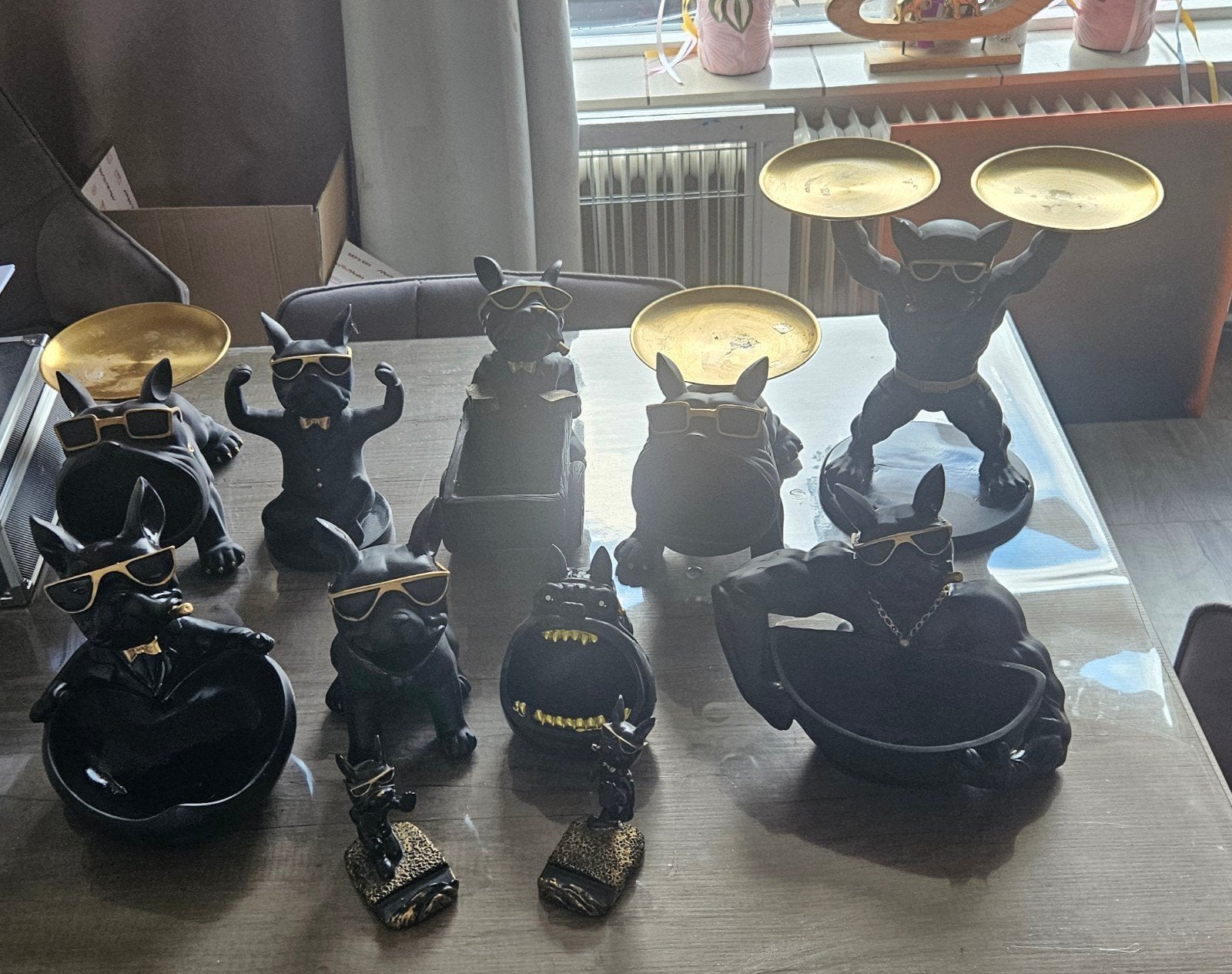 Decoratieve Franse Bulldog Beeldjes met Opbergfunctie, Huis en Inrichting, Woonaccessoires | Overige, Zo goed als nieuw, Kunststof