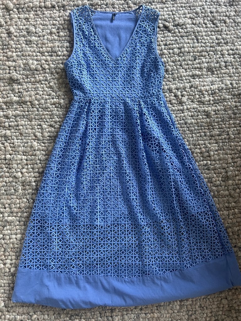 Schitterende bijzondere korenblauwe jurk ST STUDIO maat 38, Maat 38/40 (M), Blauw, ST Studio, Ophalen of Verzenden