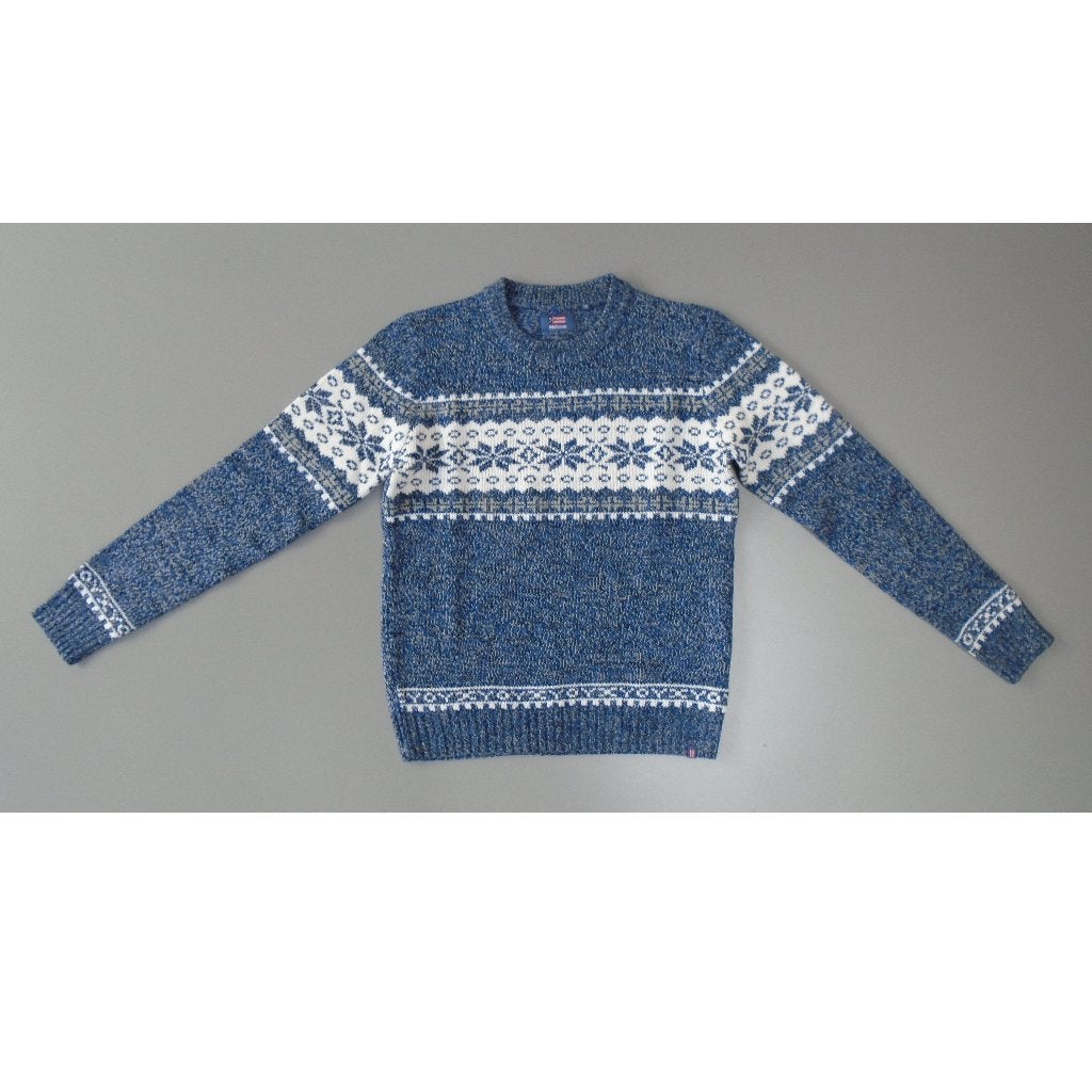 Nielsson blauw zwart grijs wit Kerst trui M zelden gedragen, Nielsson, Zo goed als nieuw, Verzenden, Maat 48/50 (M)