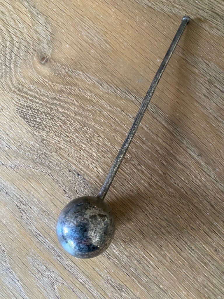 Vintage zilverkleurige cocktailroerder met bol, Ophalen of Verzenden, Overige typen