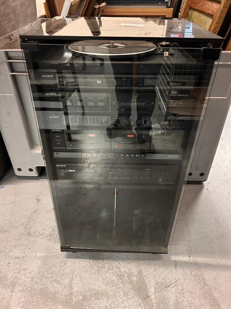 Sony stereo-set met meubel, met werk, Ophalen, Gebruikt, Tuner of Radio, Sony