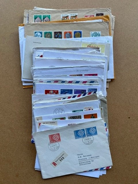 100 AANGETKENDE BRIEVEN/FDC'S ZWITSERLAND, Verzenden, Brief
