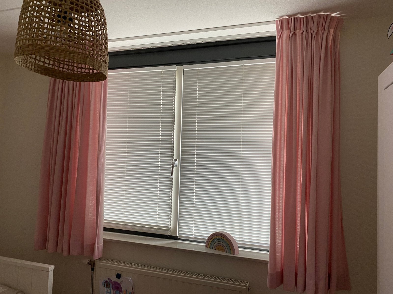 Roze overgordijnen, Huis en Inrichting, Ophalen, Zo goed als nieuw, Roze, Gordijn