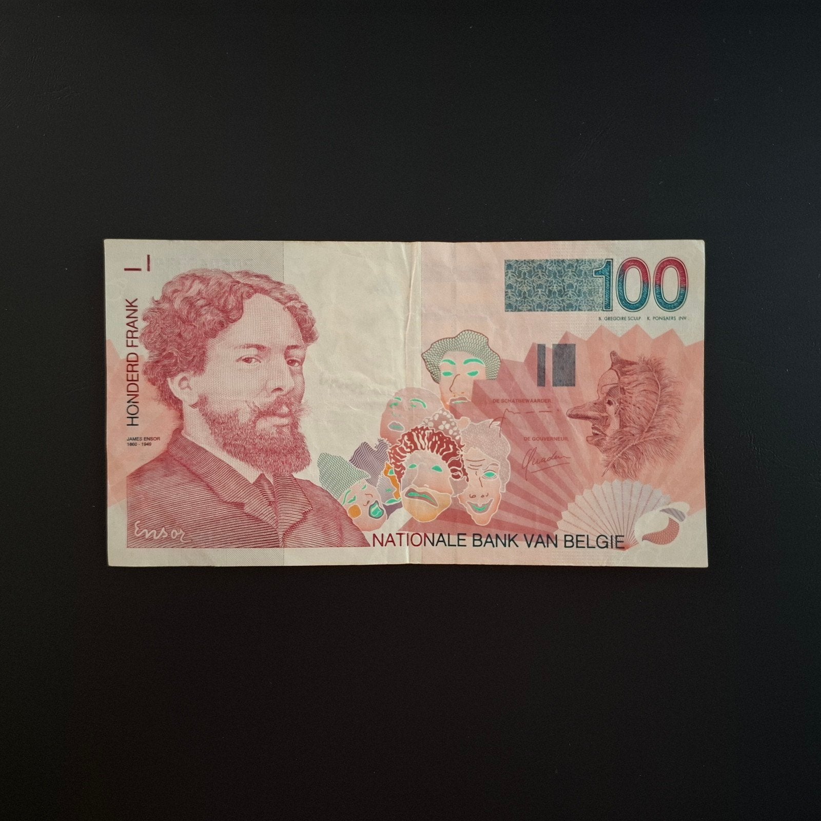 100 franc België #059, Verzenden, België, Los biljet