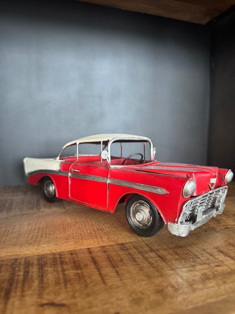Decoratieve vintage metalen oldtimer, Ophalen of Verzenden
