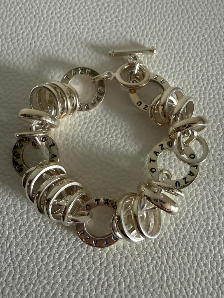 H026/Zeldzame massief Zilveren OTAZU modernist armband, Gebruikt, Verzenden, X, Zilver