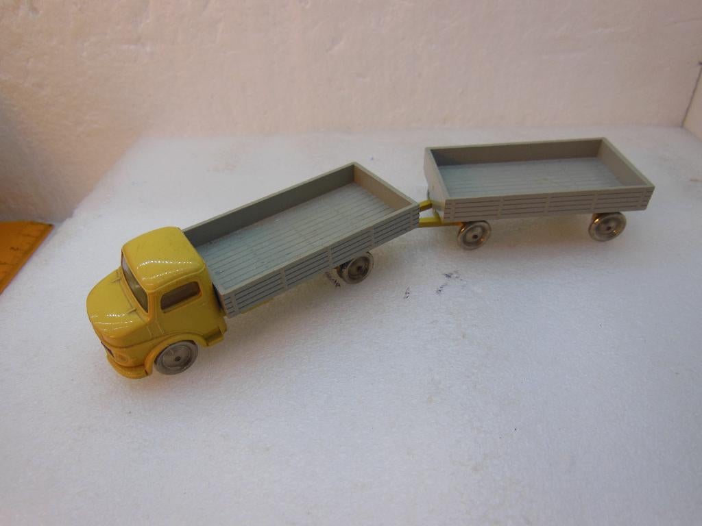 LEGO -MB openbak +aanhangwagen - 2:87 - Geel, Ophalen of Verzenden, Gebruikt, Bus of Vrachtwagen, Overige merken